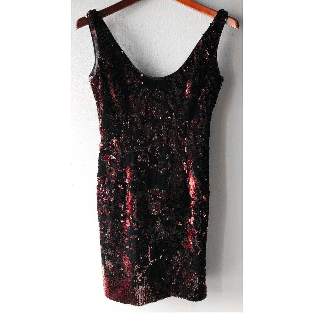 Rare! Milly Cora velvet/sequin dress Brown/Black